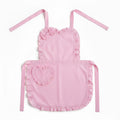 Anna-Kaci Ruffle Trim Valentine Heart Pocket Kitchen Apron with Adjustable Neck and Waist Ties