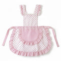Anna-Kaci Polka Dot Gingham Ruffle Trim Kitchen Apron with Adjustable Straps and Front Pocket
