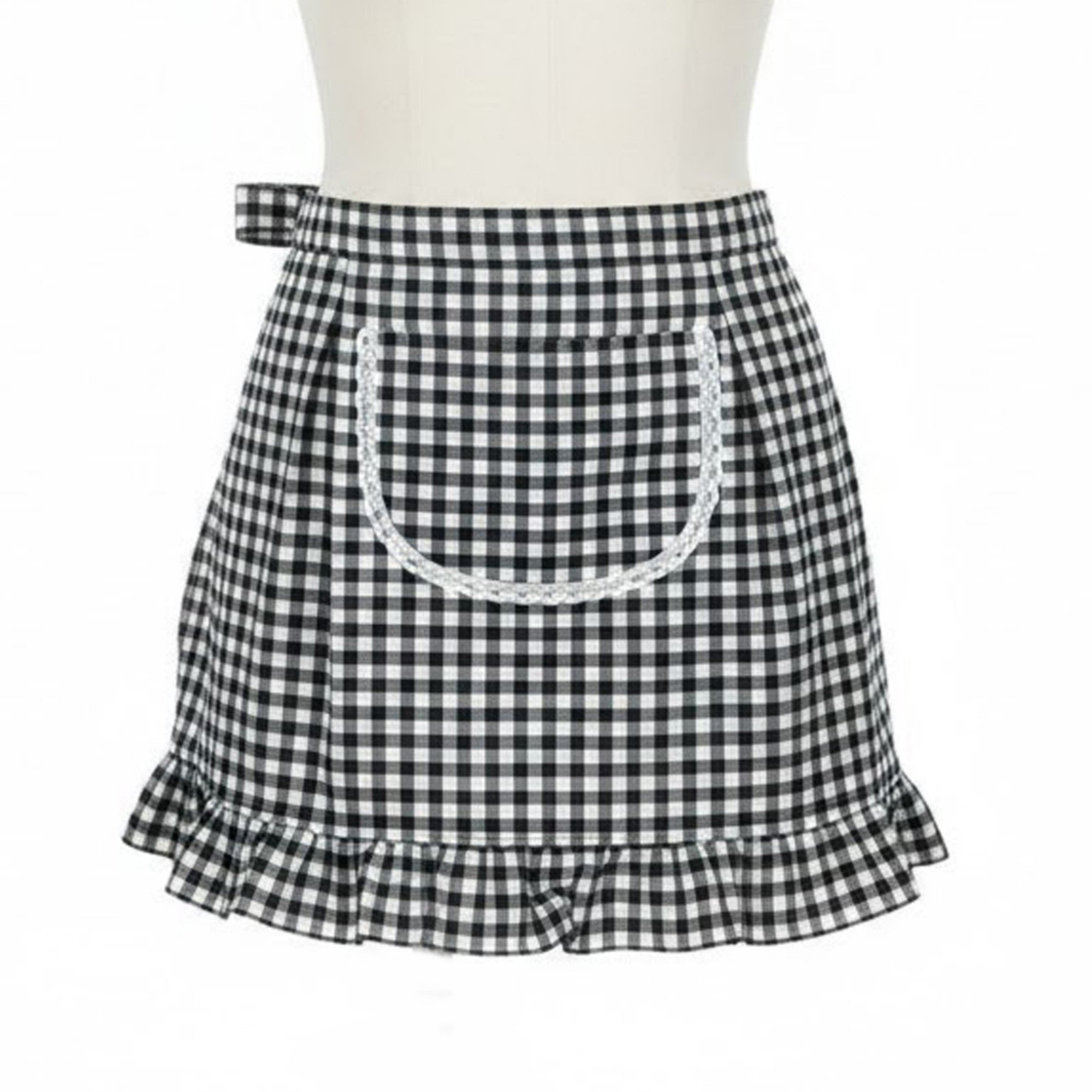 Anna-Kaci 3-Piece Decorative Waist Apron Set with Ruffle Trim Pocket and Adjustable Ties