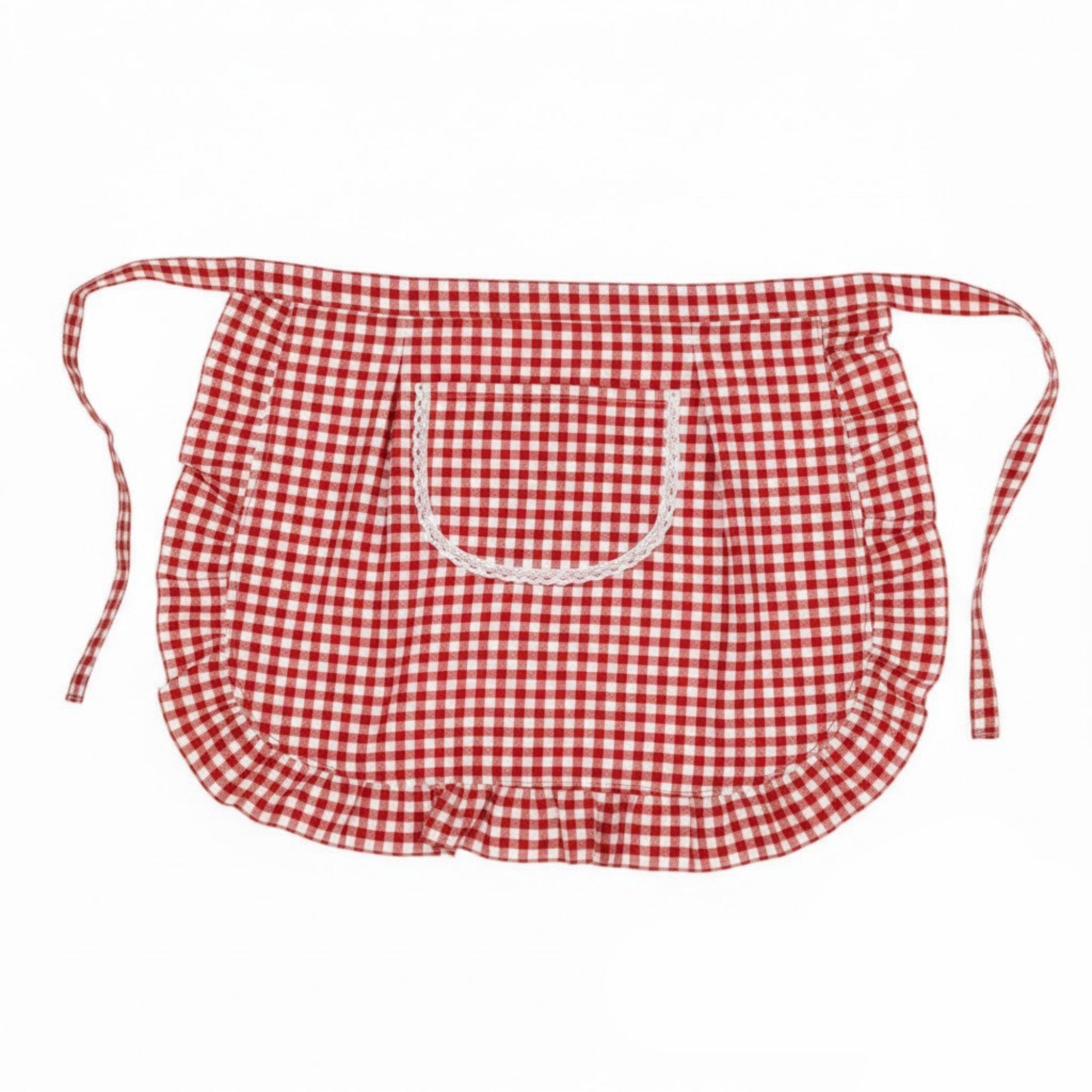 Anna-Kaci 3-Piece Decorative Waist Apron Set with Ruffle Trim Pocket and Adjustable Ties