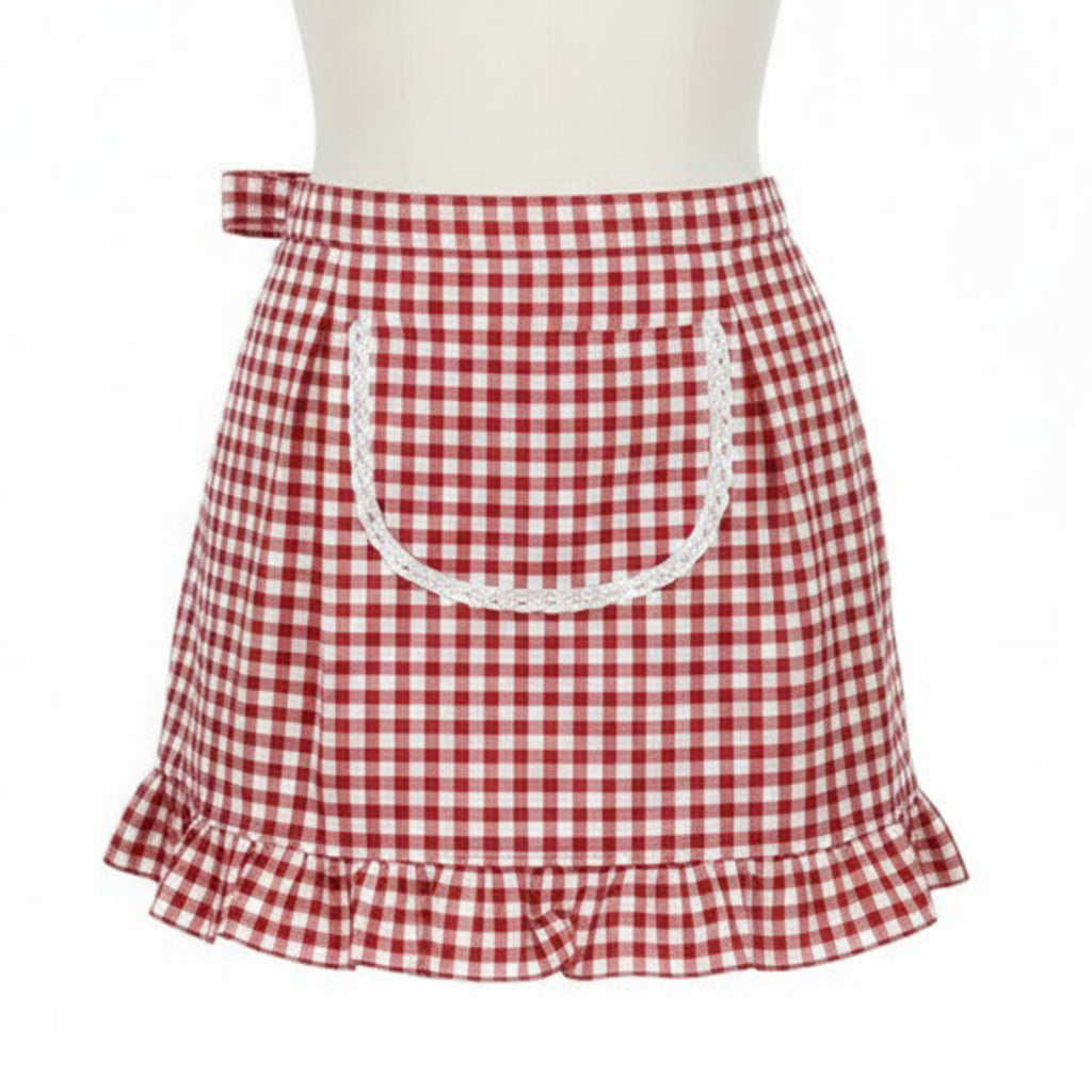 Anna-Kaci 3-Piece Decorative Waist Apron Set with Ruffle Trim Pocket and Adjustable Ties