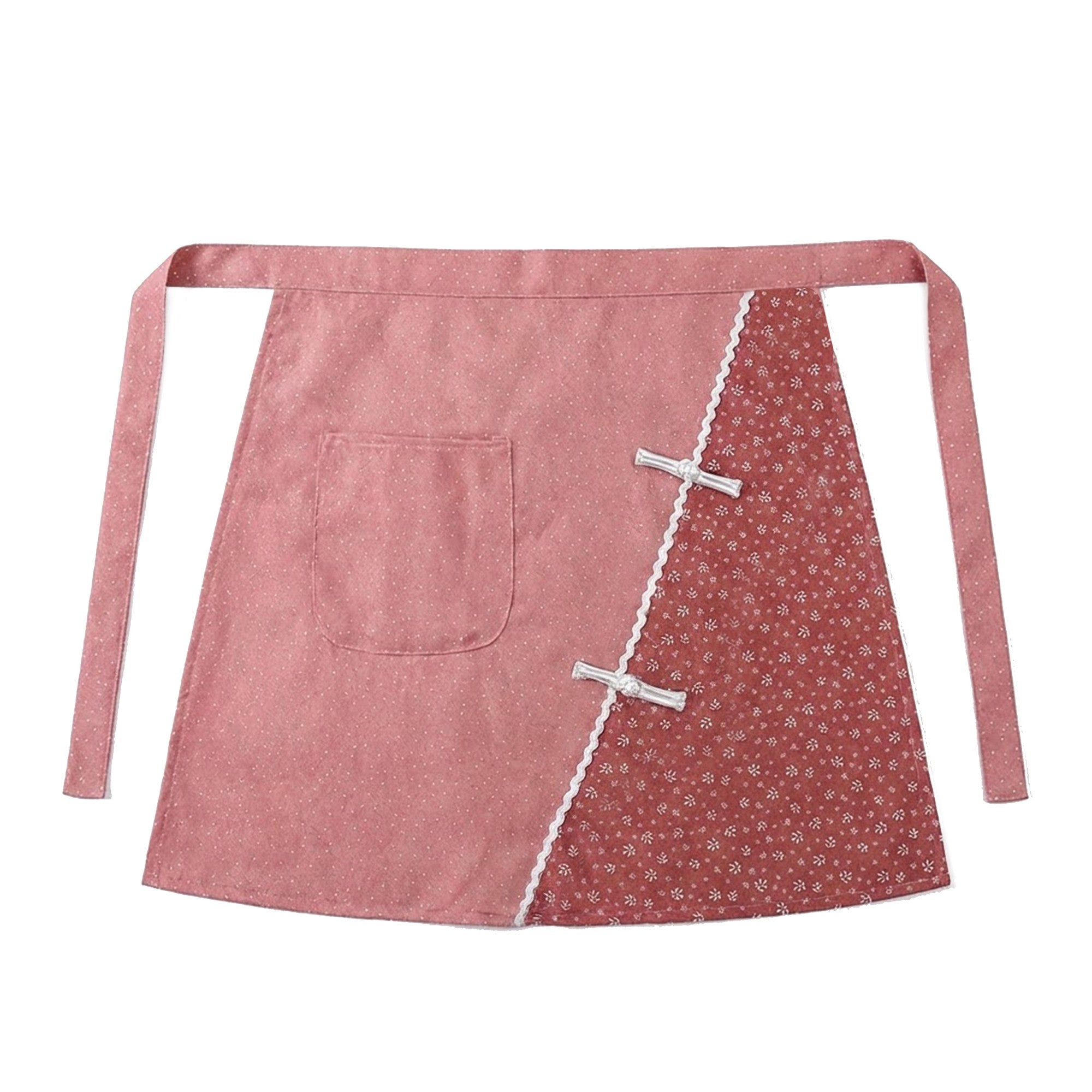 Anna-Kaci 2-Piece Printed Waist Apron Set with Pockets and Tie Closure