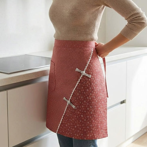 Anna-Kaci 2-Piece Printed Waist Apron Set with Pockets and Tie Closure