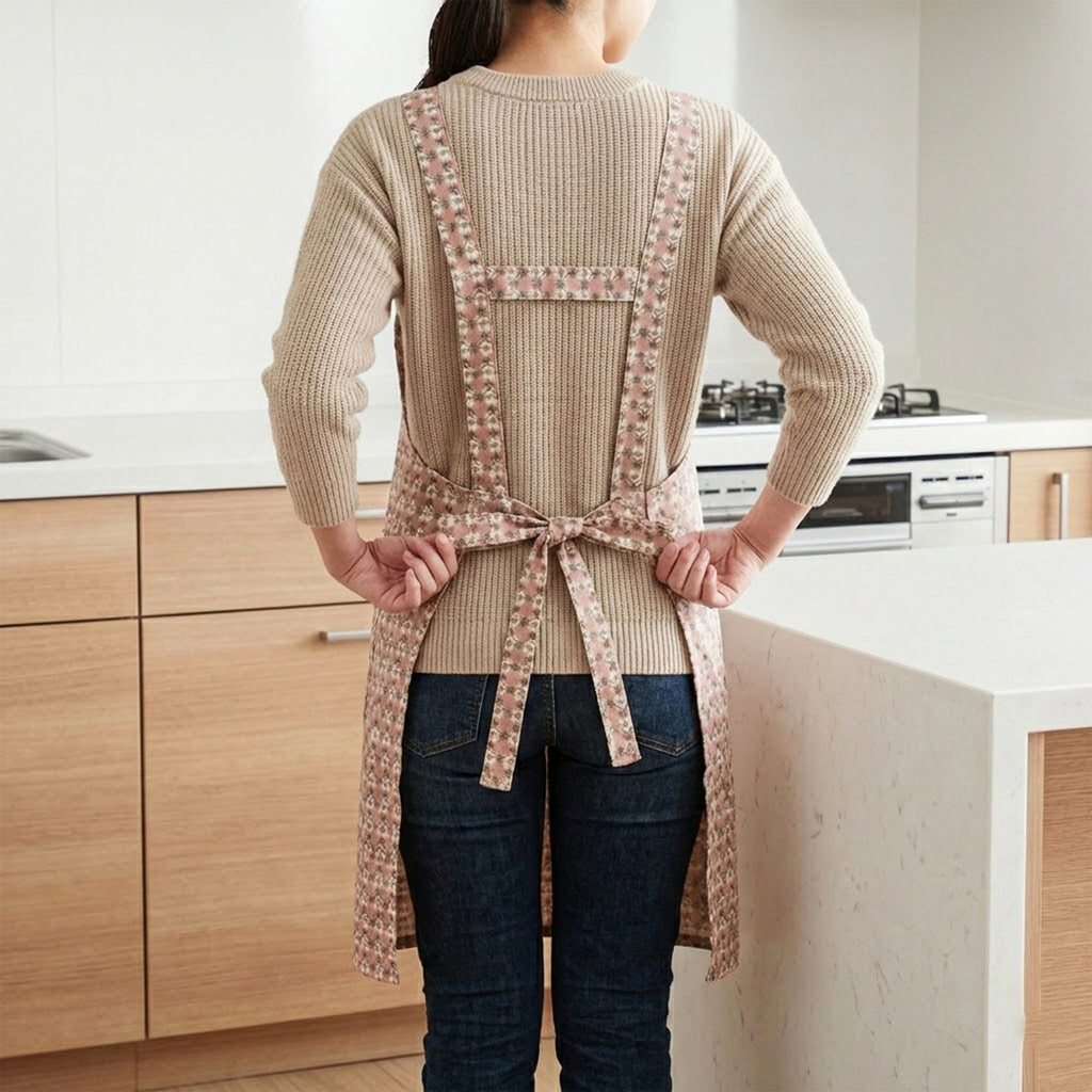 Anna-Kaci Adjustable Printed Full Apron with Bib Front and Waist Ties