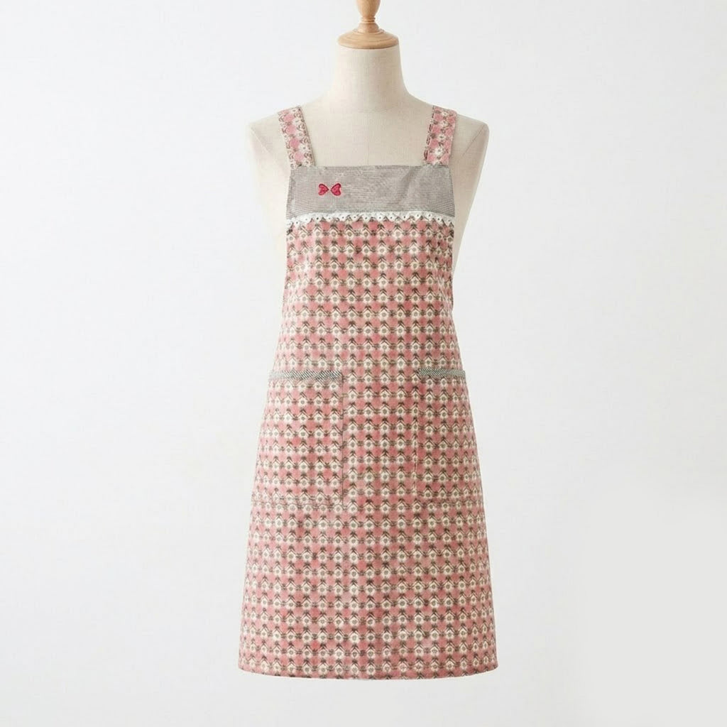 Anna-Kaci Adjustable Printed Full Apron with Bib Front and Waist Ties