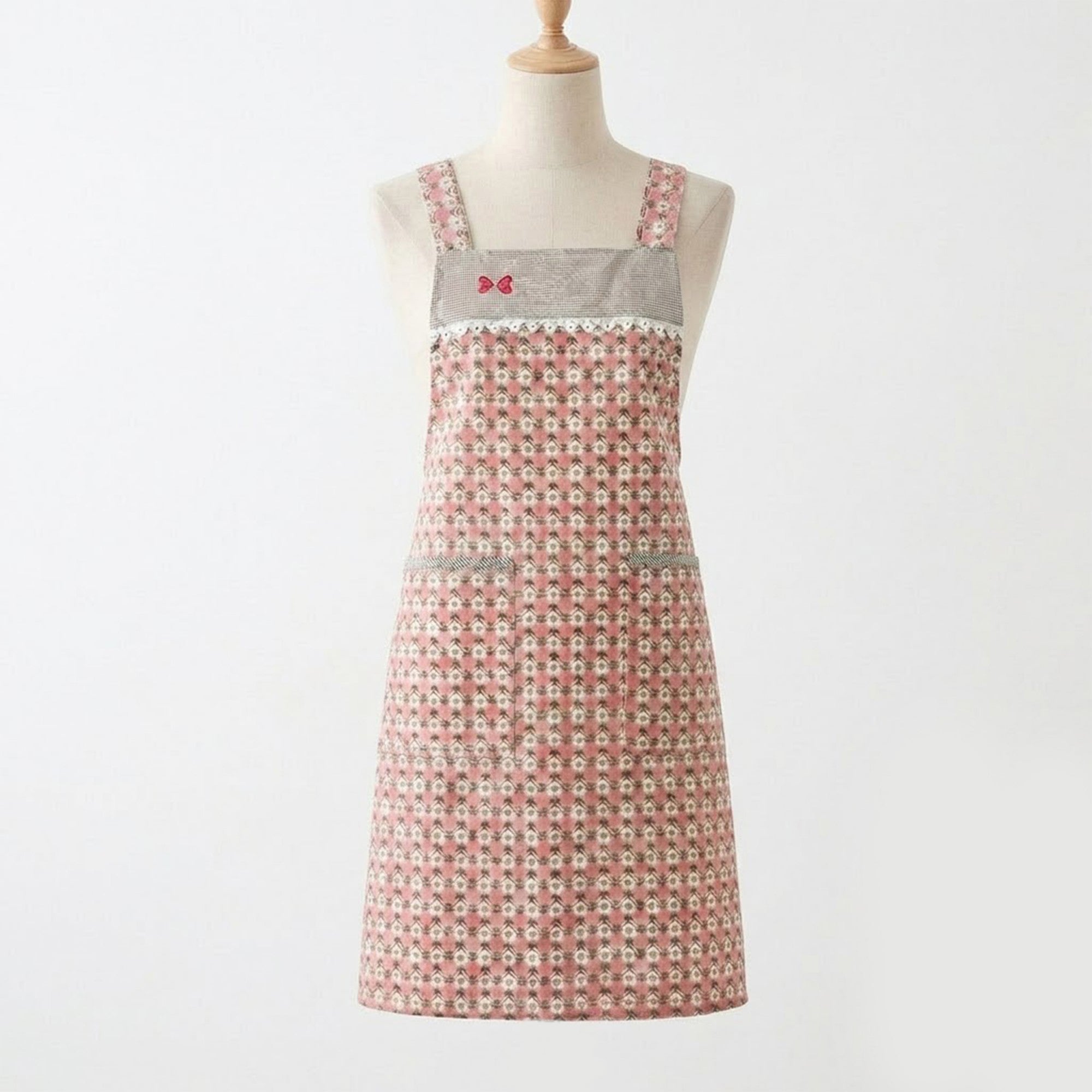 Anna-Kaci Adjustable Printed Full Apron with Bib Front and Waist Ties
