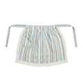 Anna-Kaci Adjustable Waist Tie Striped Apron with Lace Trim and Front Pocket