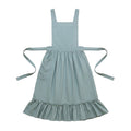 Anna-Kaci Adjustable Strap Ruffle Hem Apron with Front Pocket and Soft Fabric Design