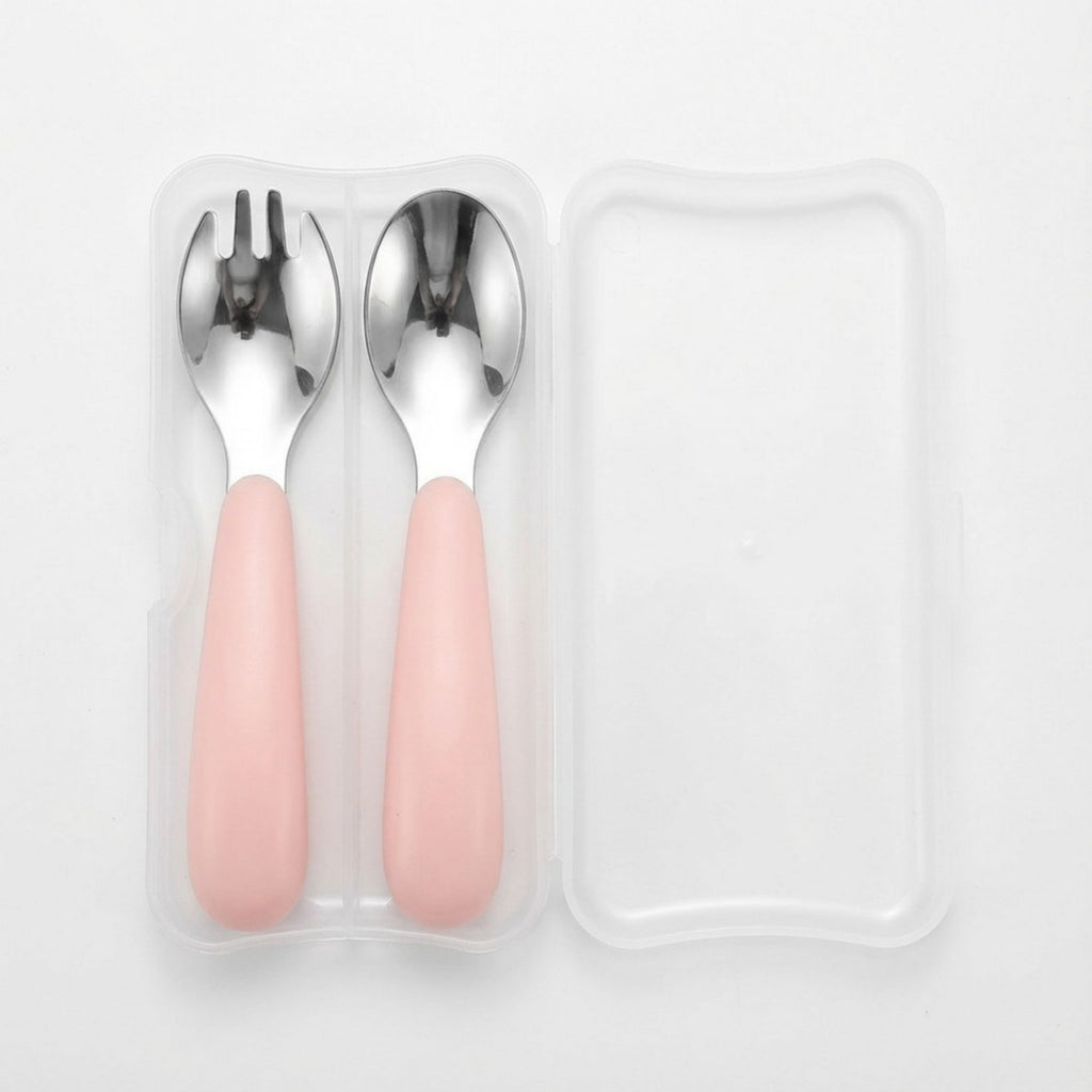 Anna-Kaci Portable Spoon and Fork Set with Storage Case Reusable Compact Travel Tableware