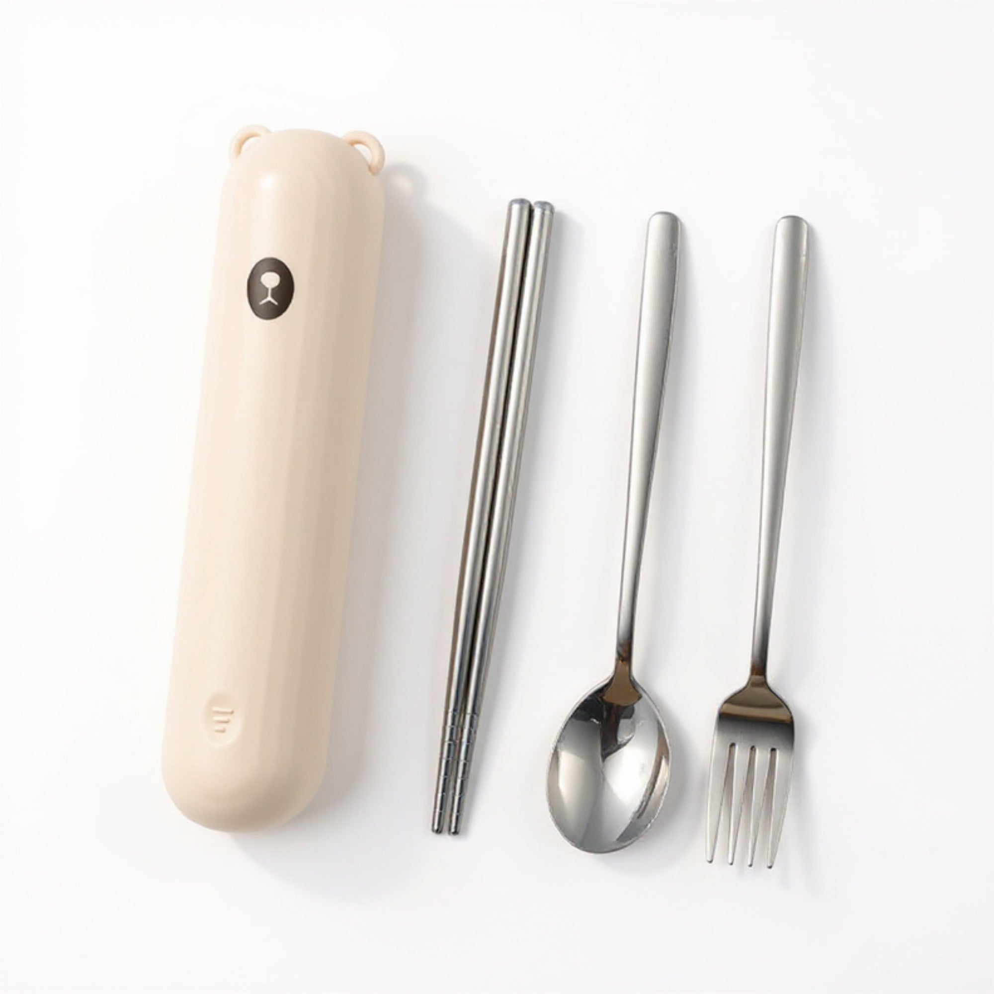 Anna-Kaci Portable Flatware Set with Storage Case Chopsticks Spoon Fork Compact Travel Utensils