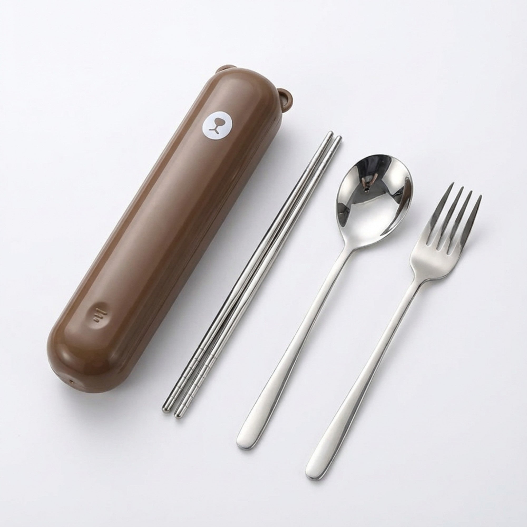 Anna-Kaci Portable Flatware Set with Storage Case Chopsticks Spoon Fork Compact Travel Utensils