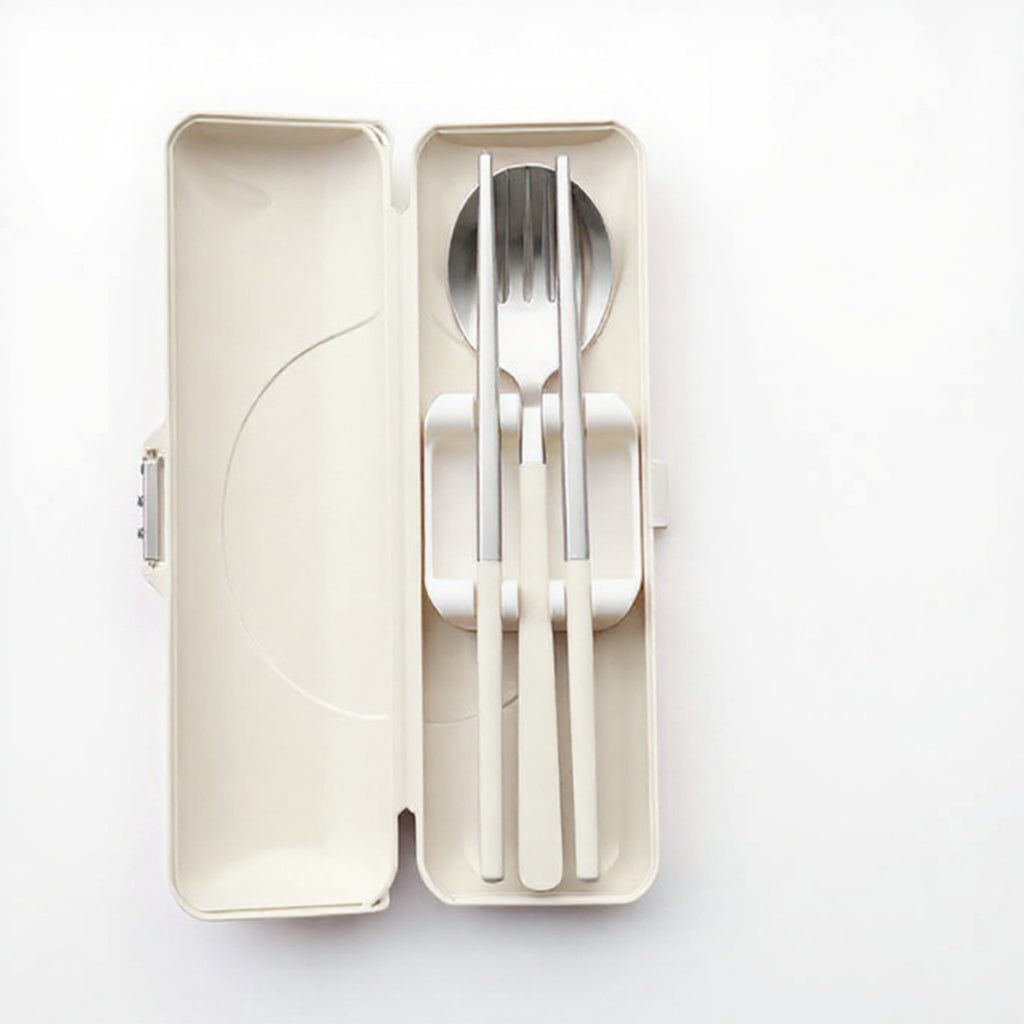 Anna-Kaci Portable Flatware Set with Storage Case Chopsticks Fork Spoon Travel Dining Utensils