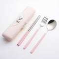 Anna-Kaci Portable Flatware Set with Storage Case Chopsticks Fork Spoon Travel Dining Utensils