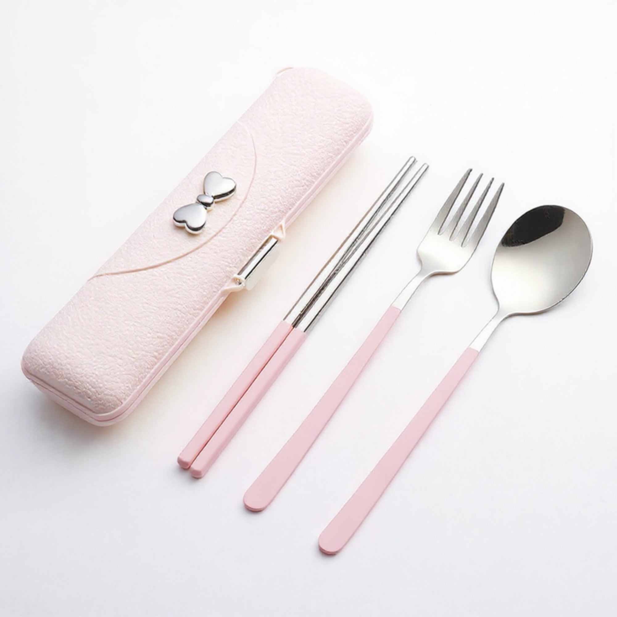 Anna-Kaci Portable Flatware Set with Storage Case Chopsticks Fork Spoon Travel Dining Utensils