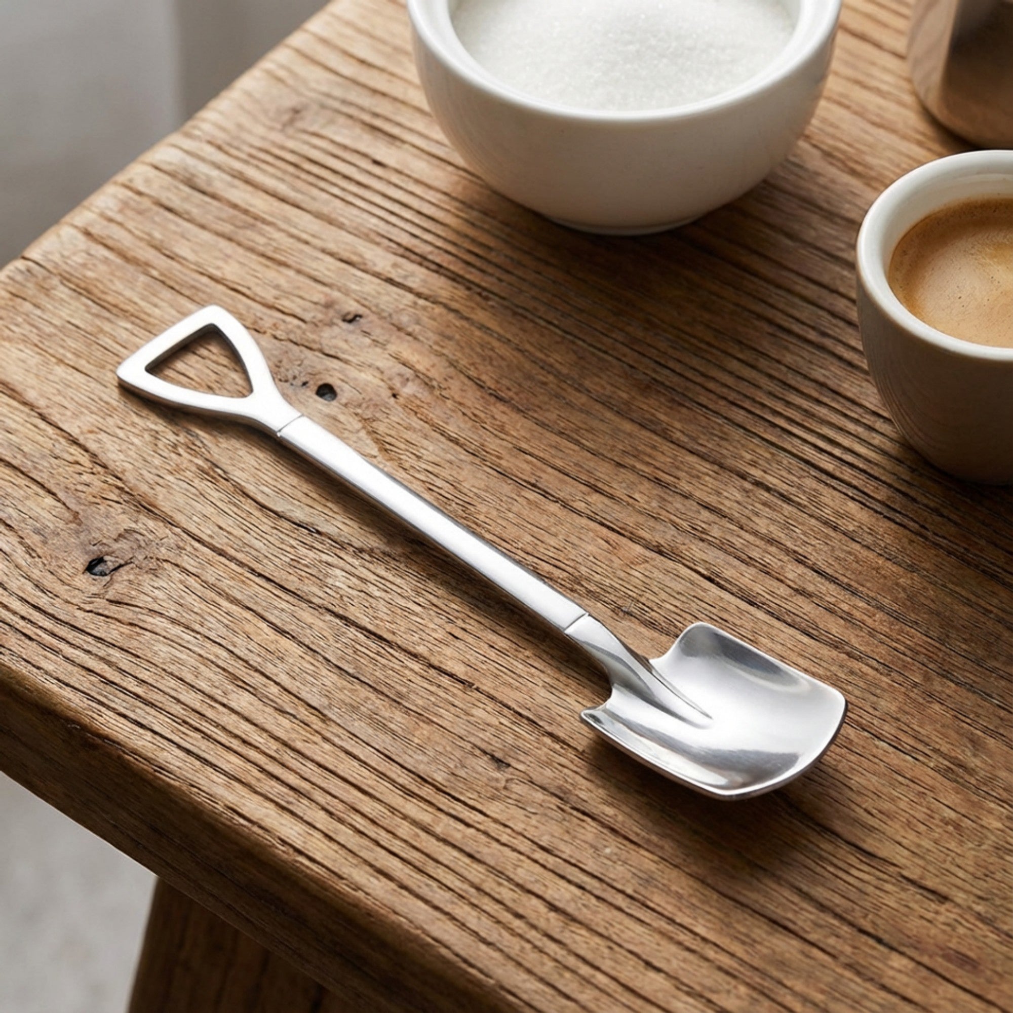 Anna-Kaci 6-Piece Mini Shovel Dessert Spoon Set with Stainless Steel Garden Tool Design