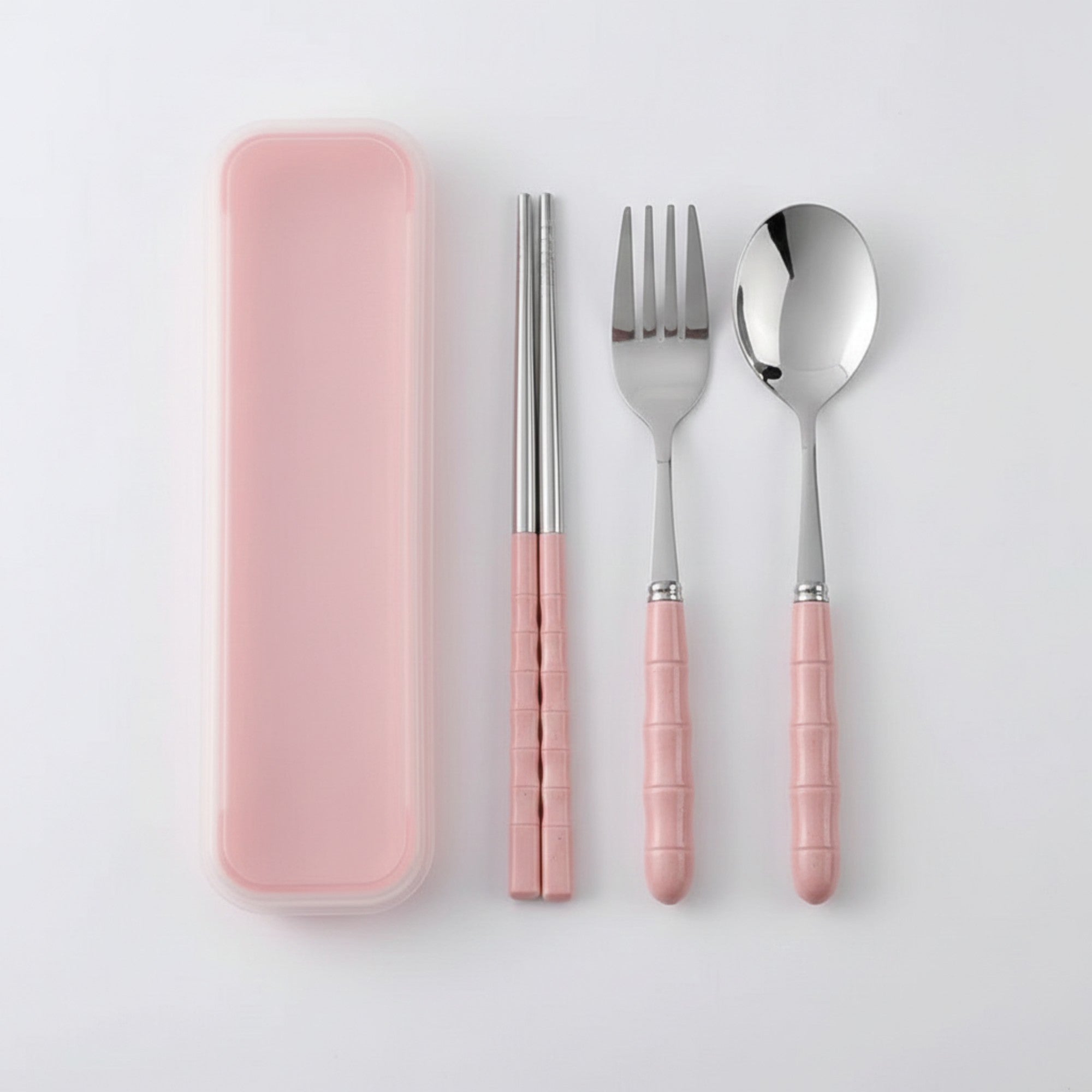 Anna-Kaci Reusable Travel Cutlery Set with Chopsticks Fork Spoon and Storage Case