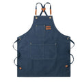 Anna-Kaci Adjustable Cross Back Denim Utility Apron with Multi Pocket Storage and Reinforced Hardware