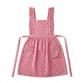 Anna-Kaci Gingham Ruffle Kitchen Apron with Square Bib Design Dual Front Pockets and Adjustable Waist Ties