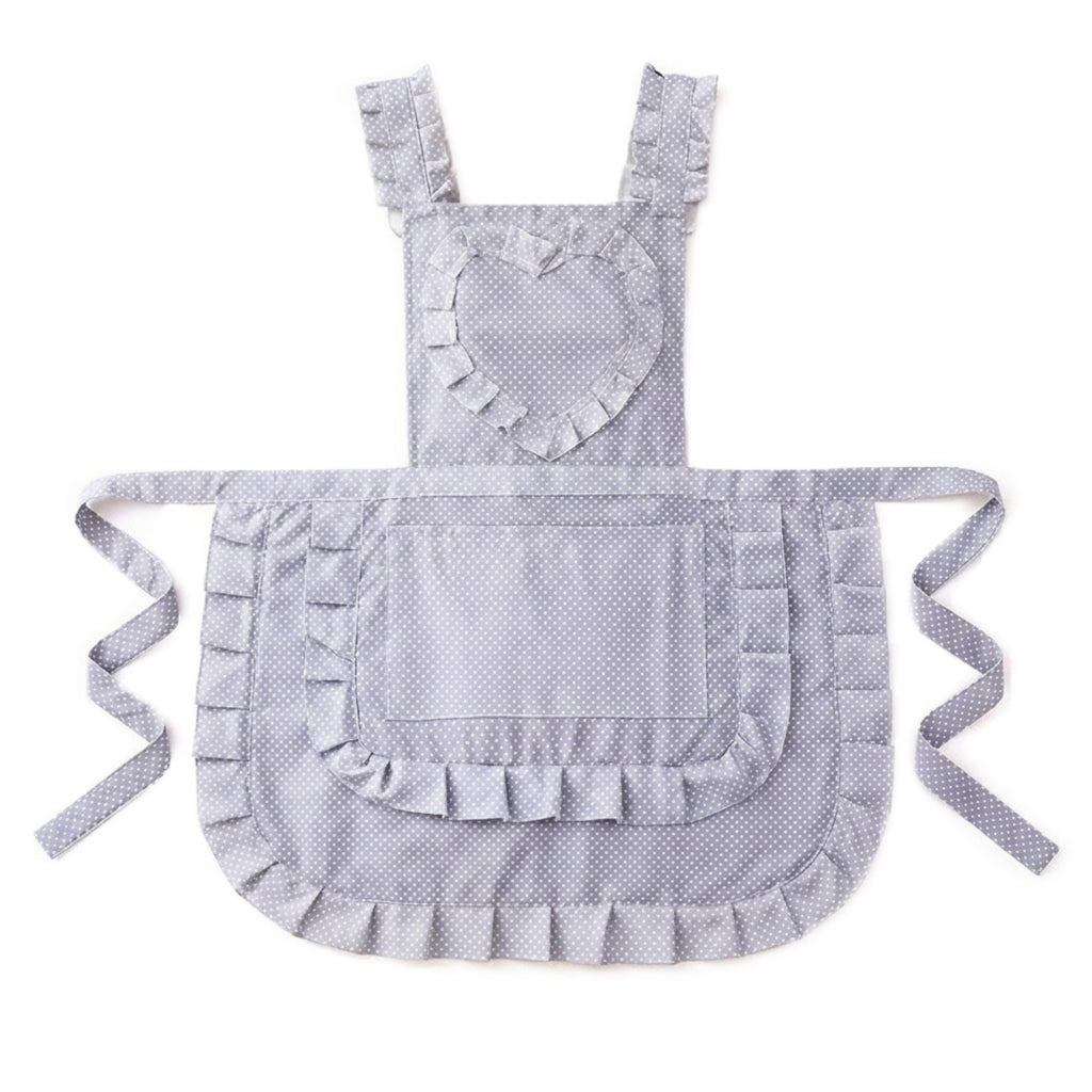 Anna-Kaci Ruffle Detail Kitchen Apron with Heart Accent Front Pocket and Adjustable Waist Ties