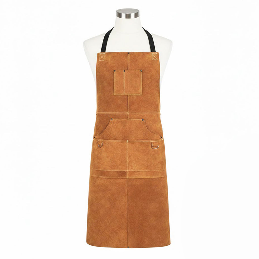 Anna-Kaci Heavy Duty Work Apron with Adjustable Cross Back Straps Multiple Tool Pockets and Reinforced Construction