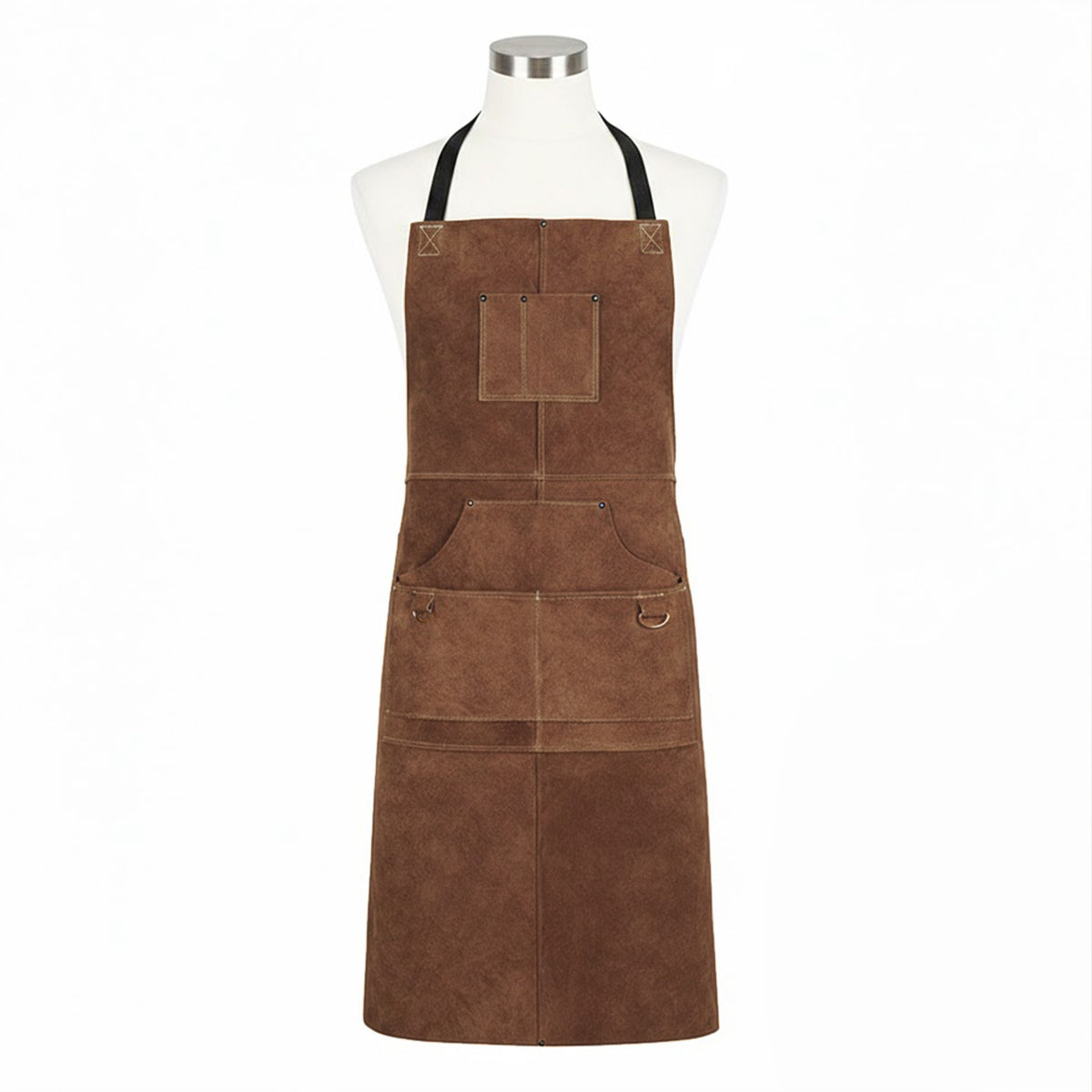 Heavy Duty Work Apron with Adjustable Cross Back Straps Multiple Tool Pockets and Reinforced Construction