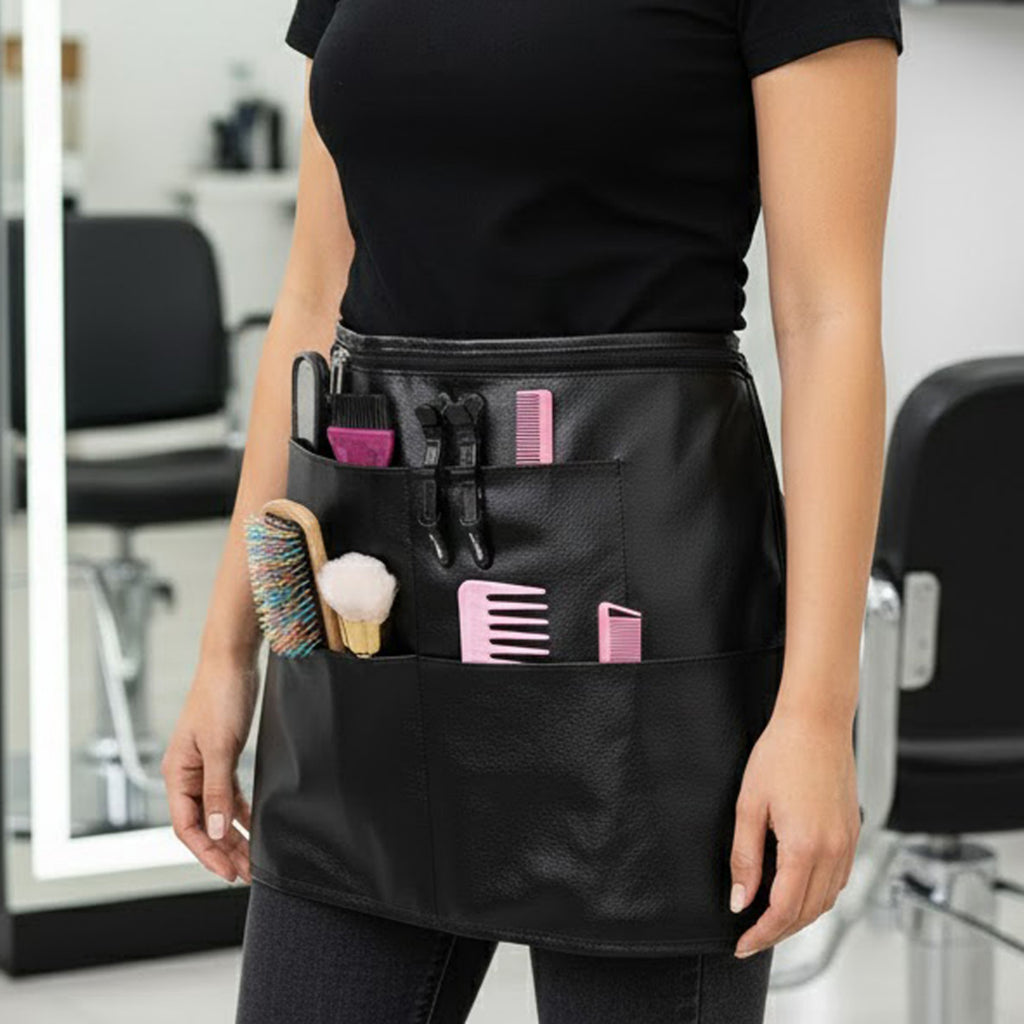 Anna-Kaci Utility Waist Apron with Zipper Pocket Adjustable Buckle Strap and Multiple Front Storage Pockets