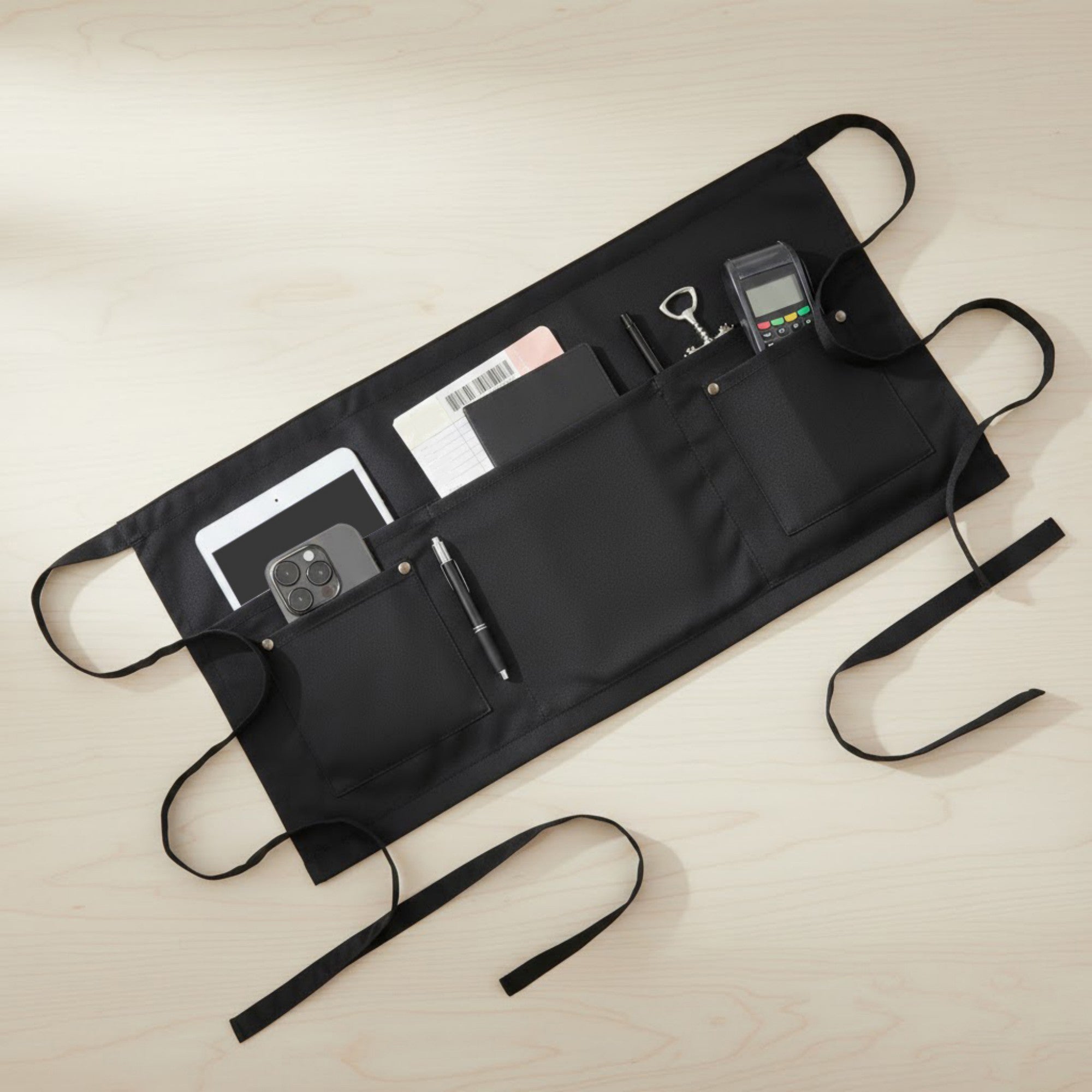 Anna-Kaci Waist Apron with Adjustable Ties and Dual Front Pockets for Kitchen Cooking Baking and Crafting