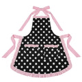 Anna-Kaci Polka Dot Kitchen Apron with Ruffle Trim Adjustable Ties and Front Pockets