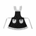 Anna-Kaci Polka Dot Kitchen Apron with Ruffle Trim Adjustable Shoulder Straps Waist Ties and Front Pockets
