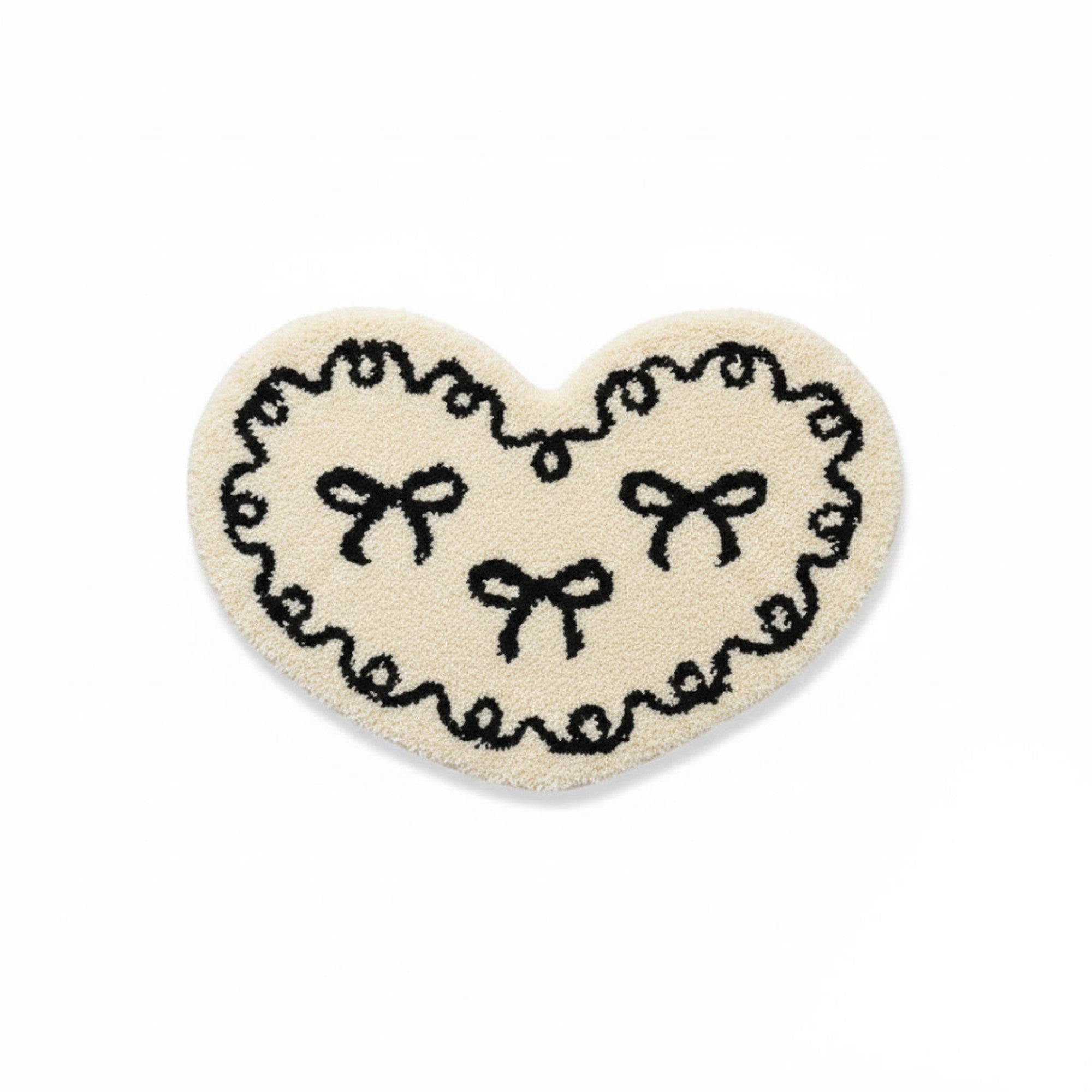 Anna-Kaci Heart Shaped Decorative Floor Mat Soft Plush Accent with Non Slip Backing