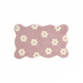 Anna-Kaci Floral Scalloped Bathroom Floor Mat Soft Absorbent with Non Slip Backing