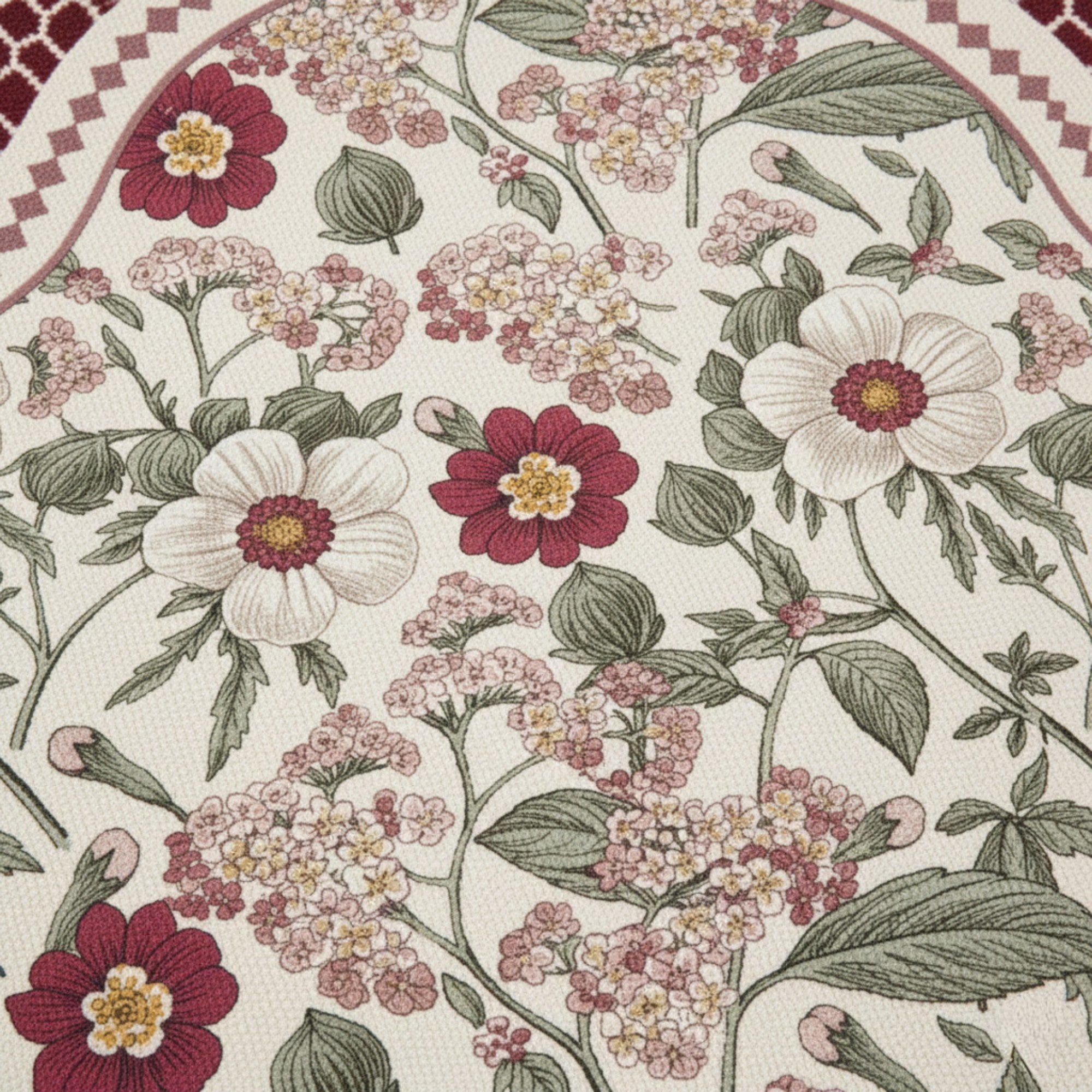 Anna-Kaci Floral Vine Pattern Scalloped Bathroom Floor Mat Soft Absorbent with Non Slip Backing