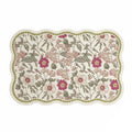 Anna-Kaci Floral Vine Pattern Scalloped Bathroom Floor Mat Soft Absorbent with Non Slip Backing