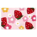 Anna-Kaci Strawberry and Floral Pattern Soft Absorbent Bathroom Floor Mat with Non Slip Backing