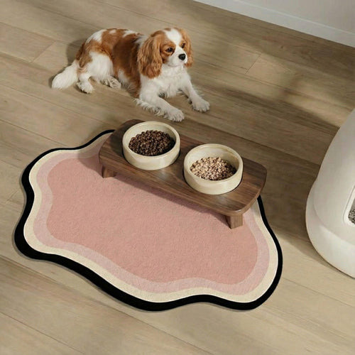 Anna-Kaci Irregular Shaped Decorative Table Placemat with Layered Abstract Border Design