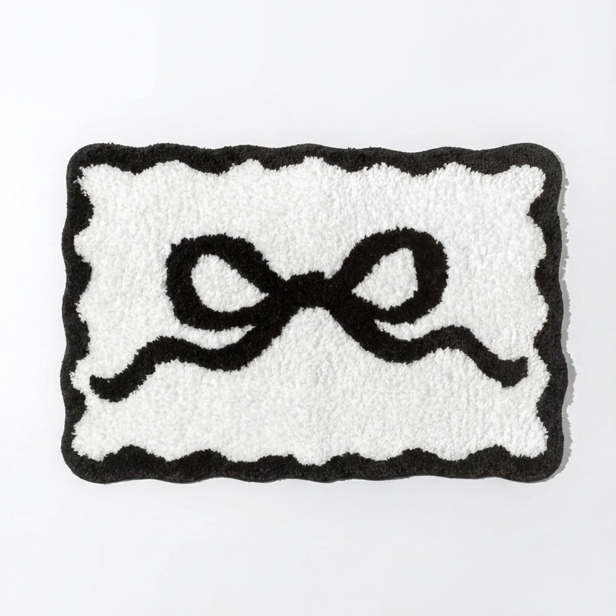 Anna-Kaci Tufted Abstract Bow Accent Mat Decorative Floor and Tabletop Decoration
