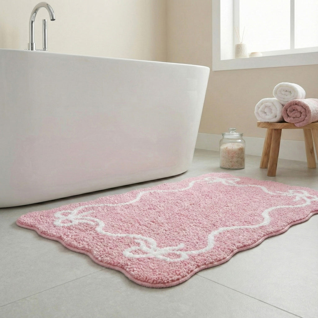 Anna-Kaci Tufted Abstract Bow Accent Mat Decorative Floor and Tabletop Decoration