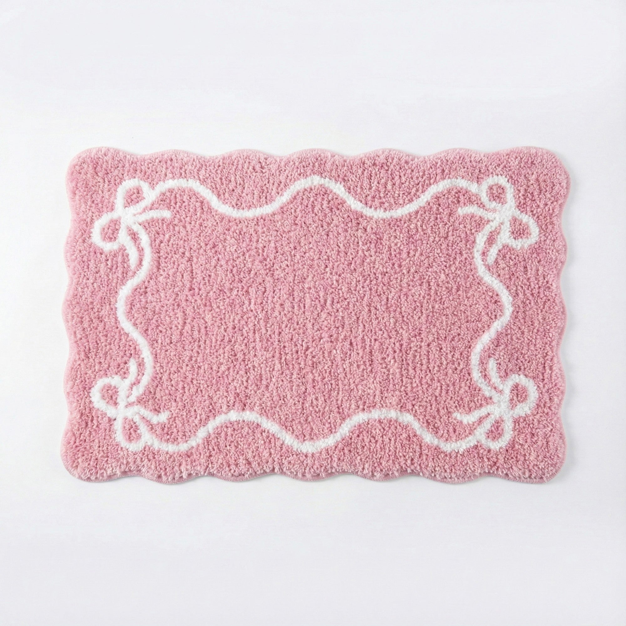 Anna-Kaci Tufted Abstract Bow Accent Mat Decorative Floor and Tabletop Decoration