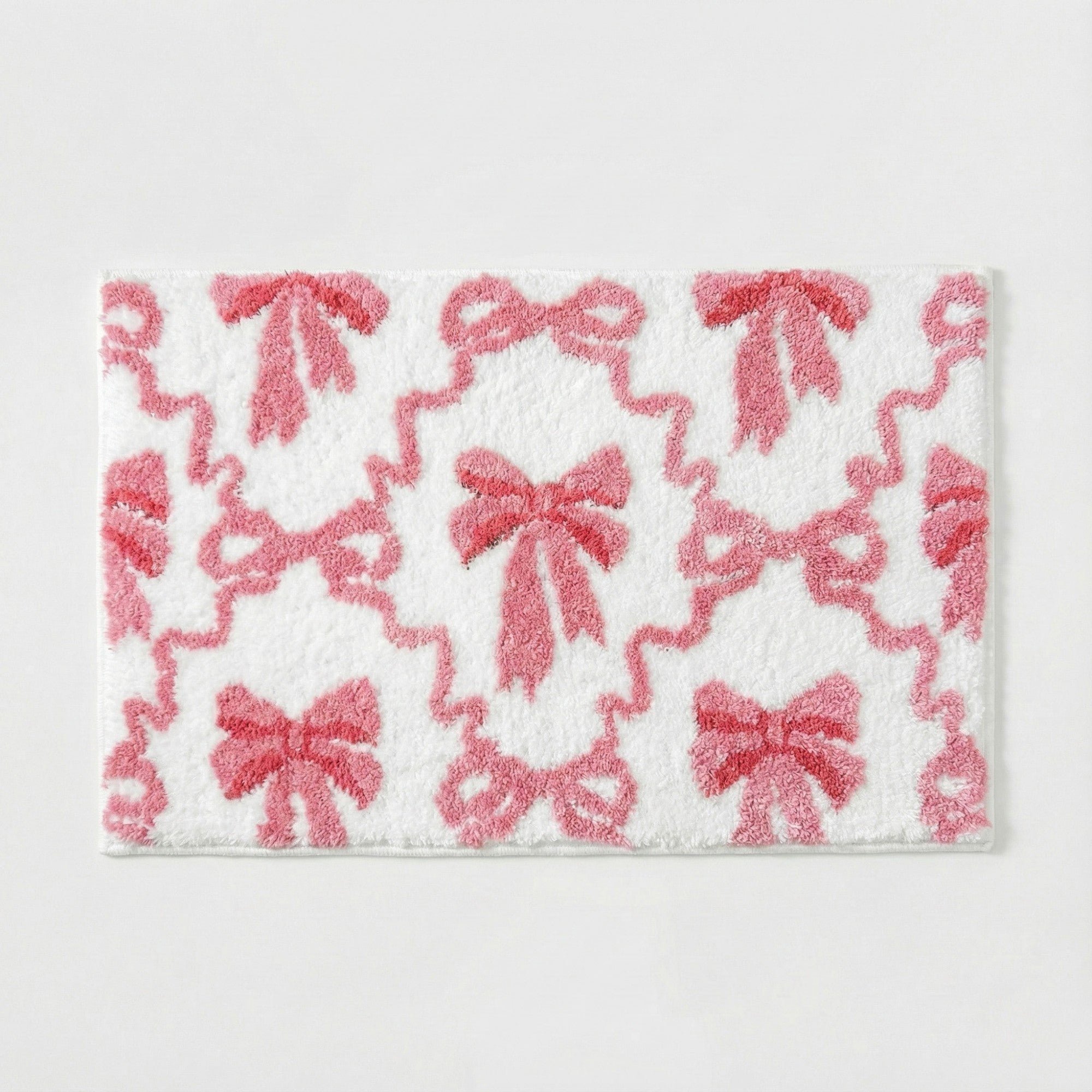 Anna-Kaci Tufted Abstract Bow Accent Mat Decorative Floor and Tabletop Decoration