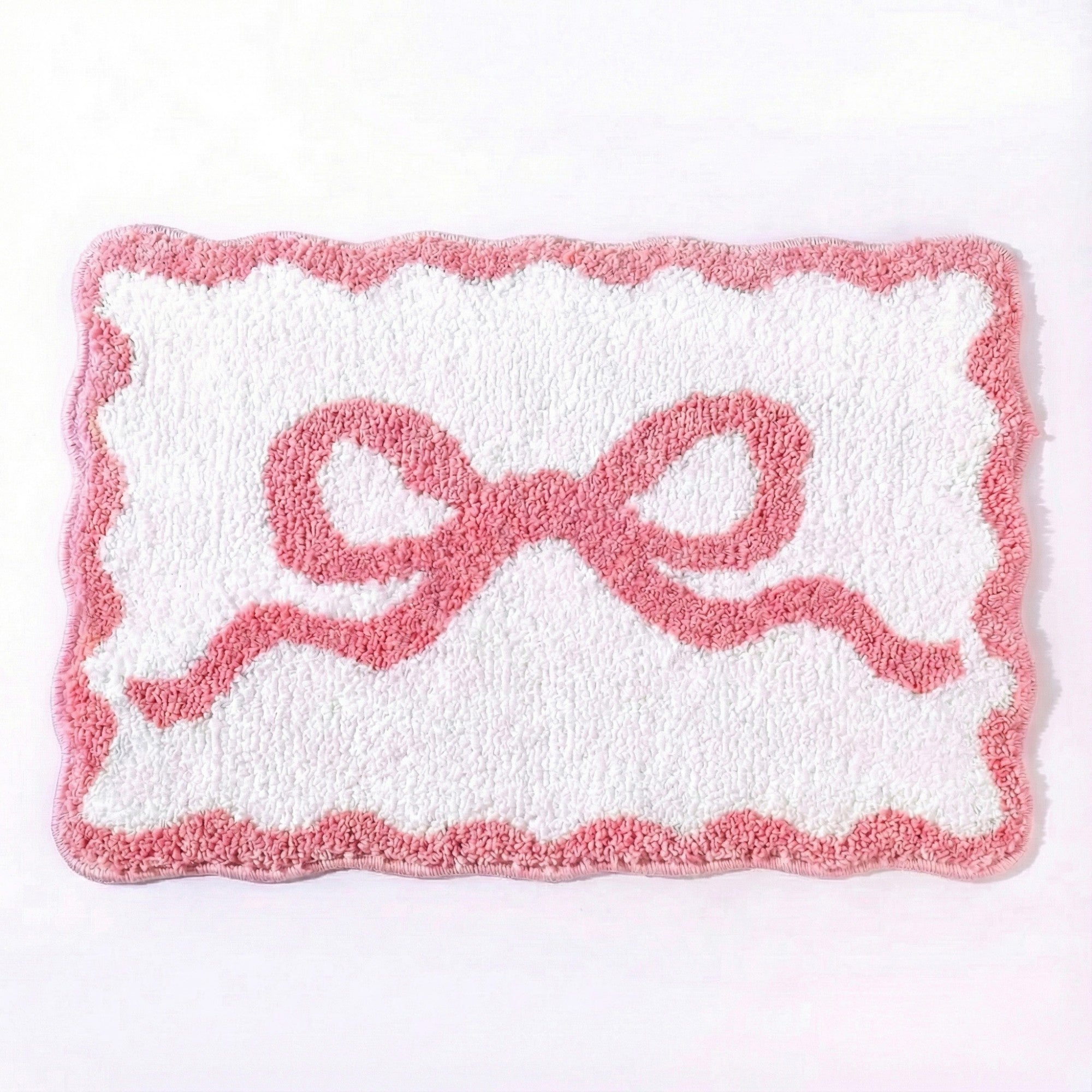 Anna-Kaci Tufted Abstract Bow Accent Mat Decorative Floor and Tabletop Decoration