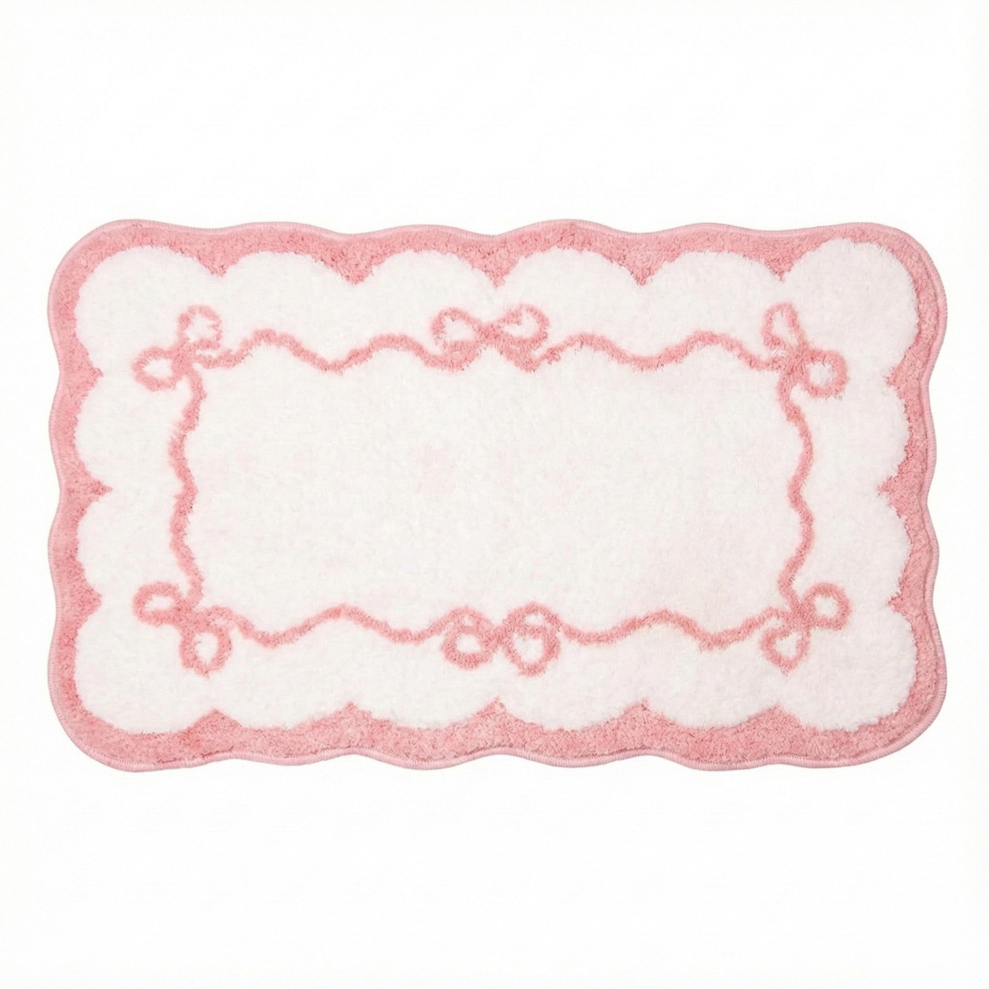 Anna-Kaci Tufted Abstract Bow Accent Mat Decorative Floor and Tabletop Decoration