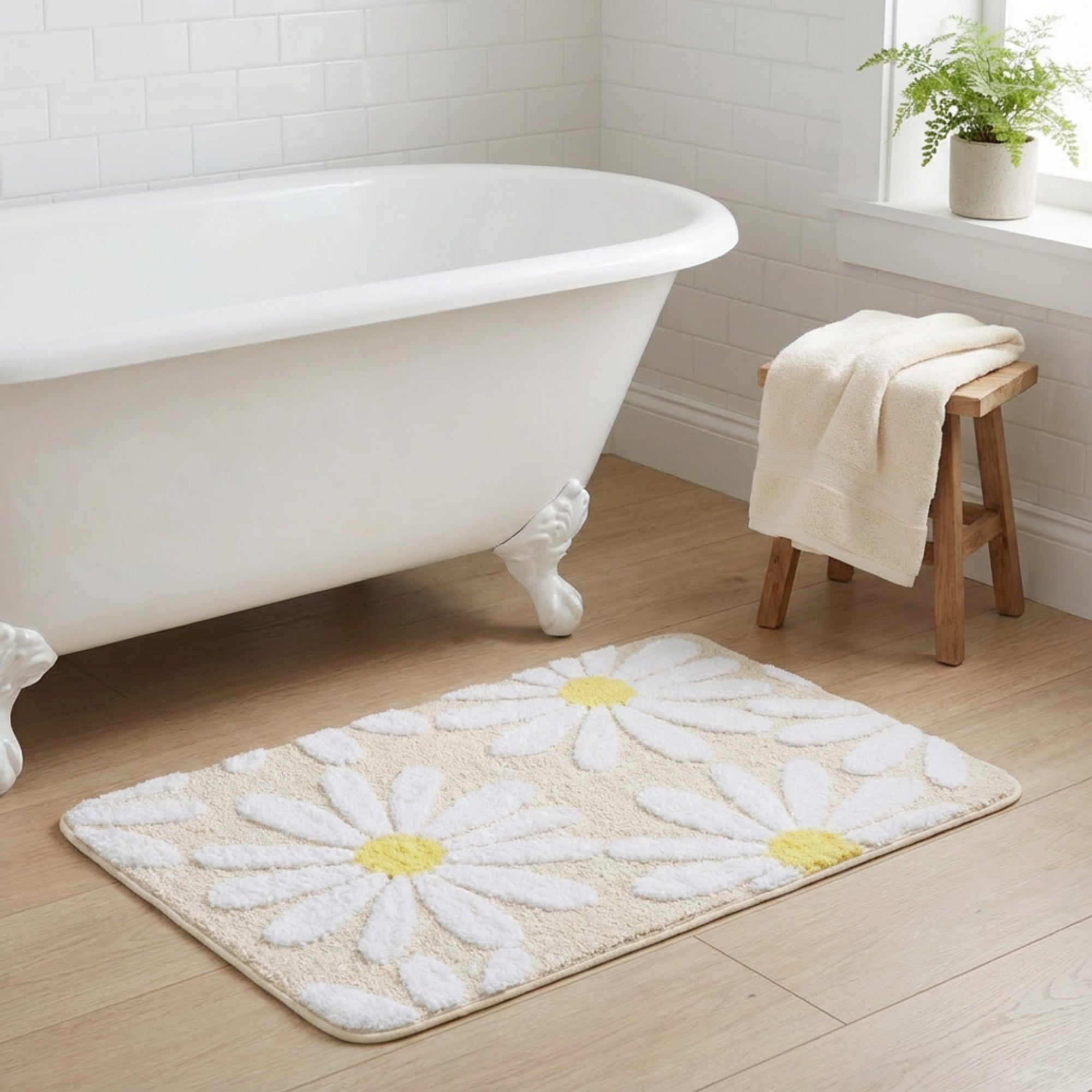 Anna-Kaci Valentine Tufted Floral Accent Mat Soft High Pile Decorative Floor Decoration