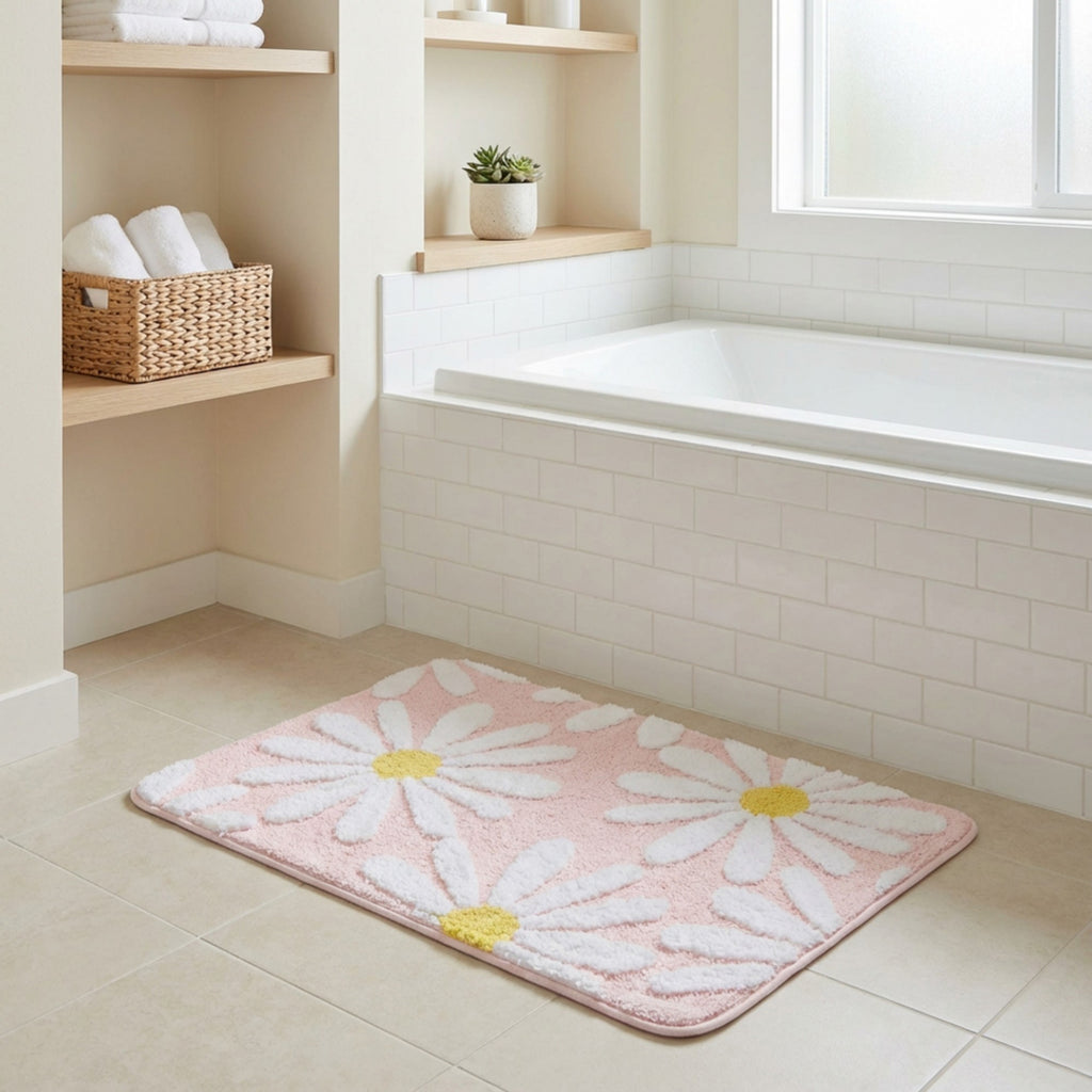 Anna-Kaci Valentine Tufted Floral Accent Mat Soft High Pile Decorative Floor Decoration