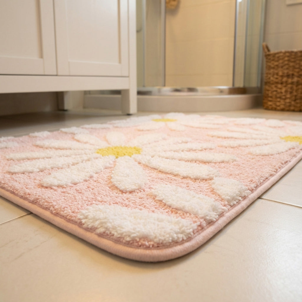 Anna-Kaci Valentine Tufted Floral Accent Mat Soft High Pile Decorative Floor Decoration