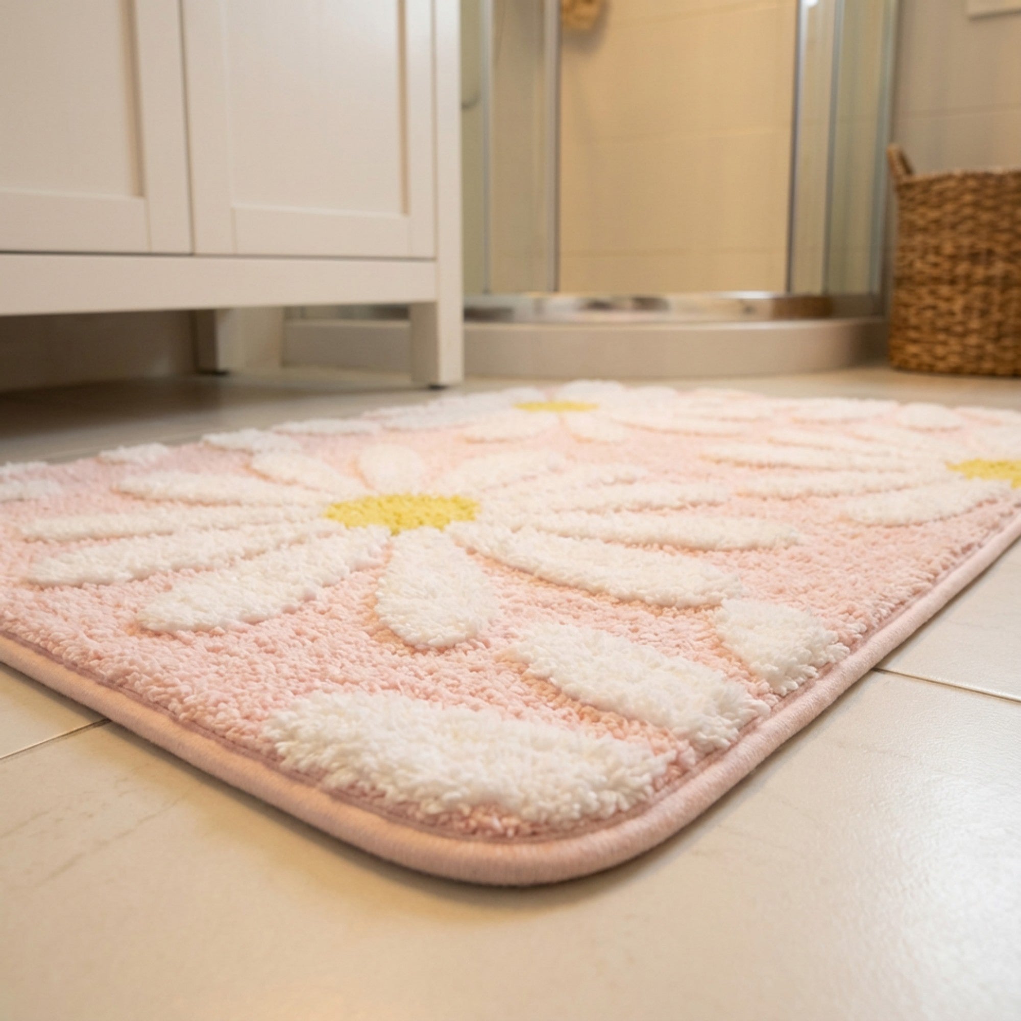 Anna-Kaci Valentine Tufted Floral Accent Mat Soft High Pile Decorative Floor Decoration
