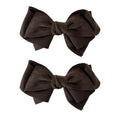 Anna-Kaci Womens Linen Style Fabric Bow Hair Clips 2 Pack Long Barrettes Secure Hold