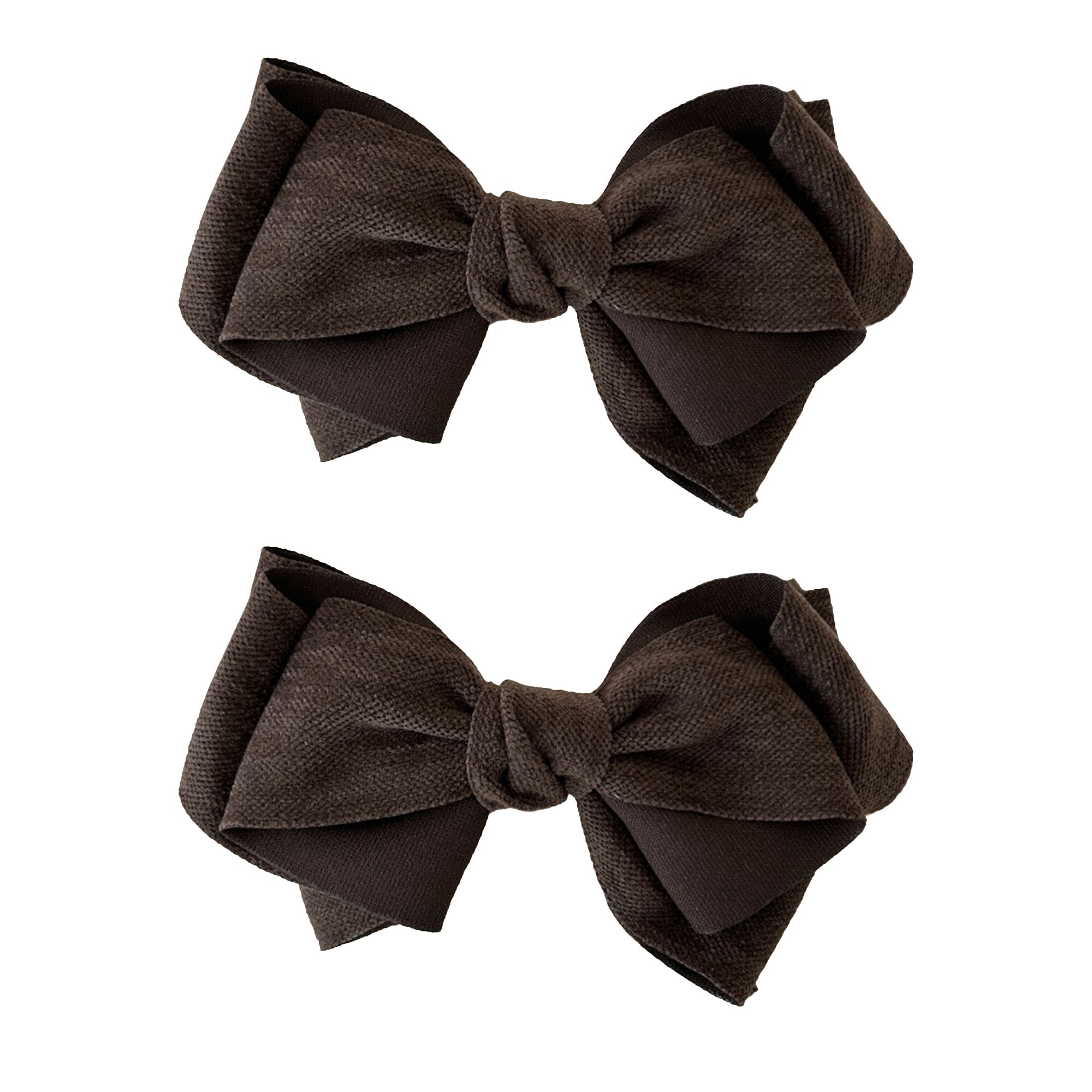Anna-Kaci Womens Linen Style Fabric Bow Hair Clips 2 Pack Long Barrettes Secure Hold
