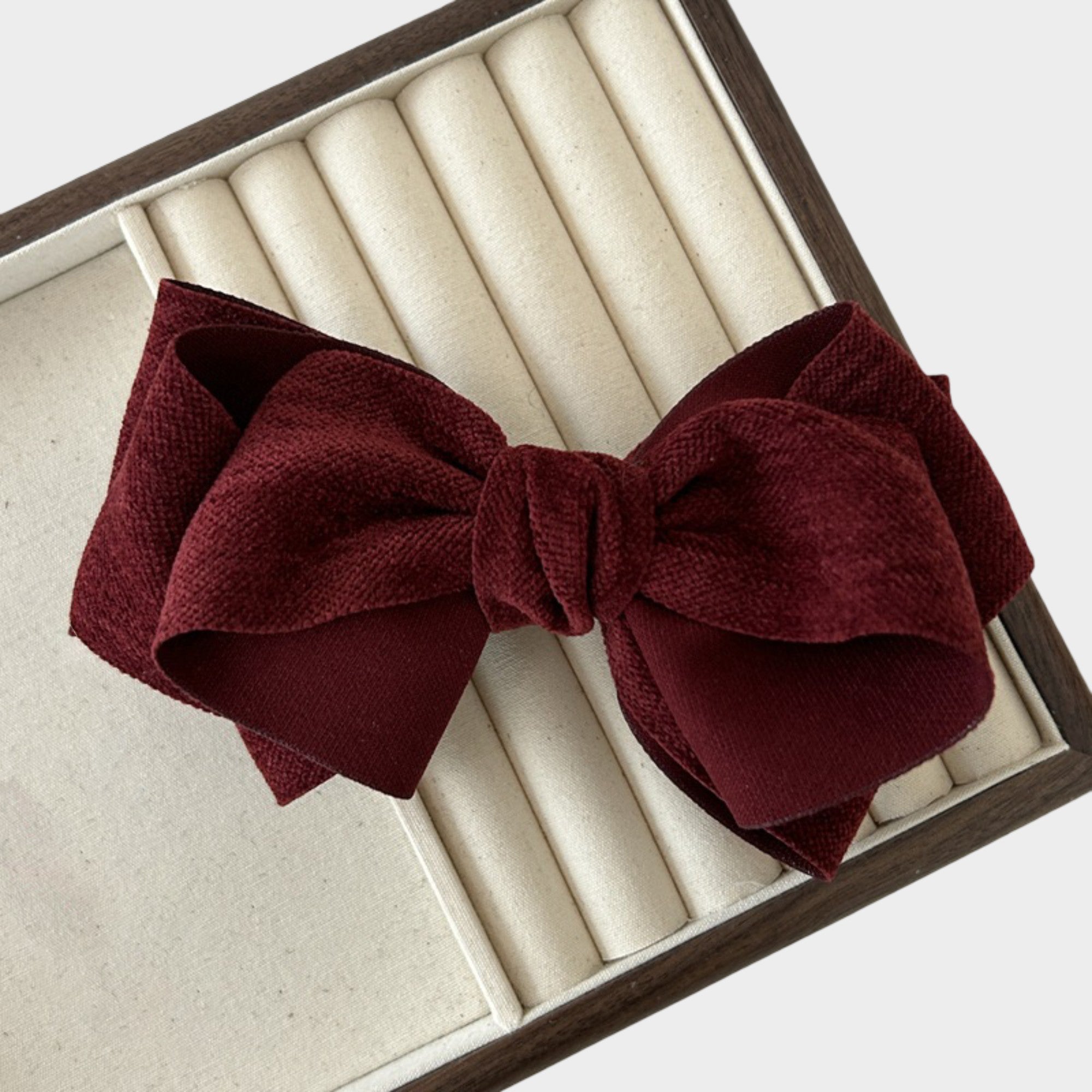 Anna-Kaci Womens Linen Style Fabric Bow Hair Clips 2 Pack Long Barrettes Secure Hold