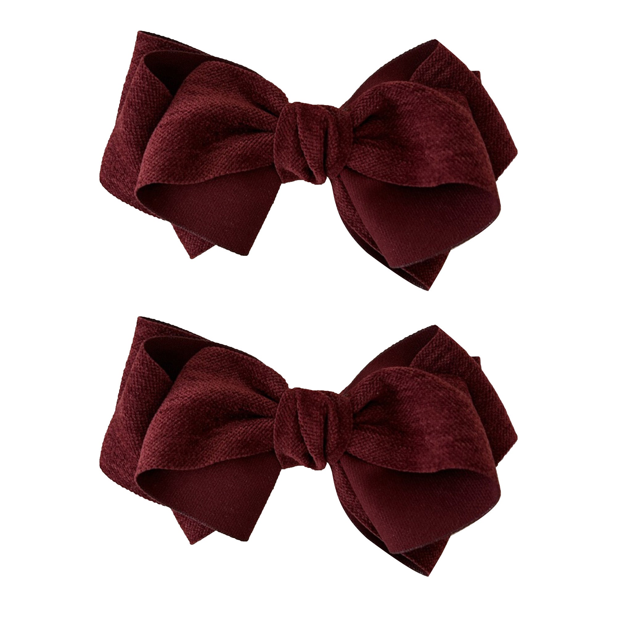 Anna-Kaci Womens Linen Style Fabric Bow Hair Clips 2 Pack Long Barrettes Secure Hold