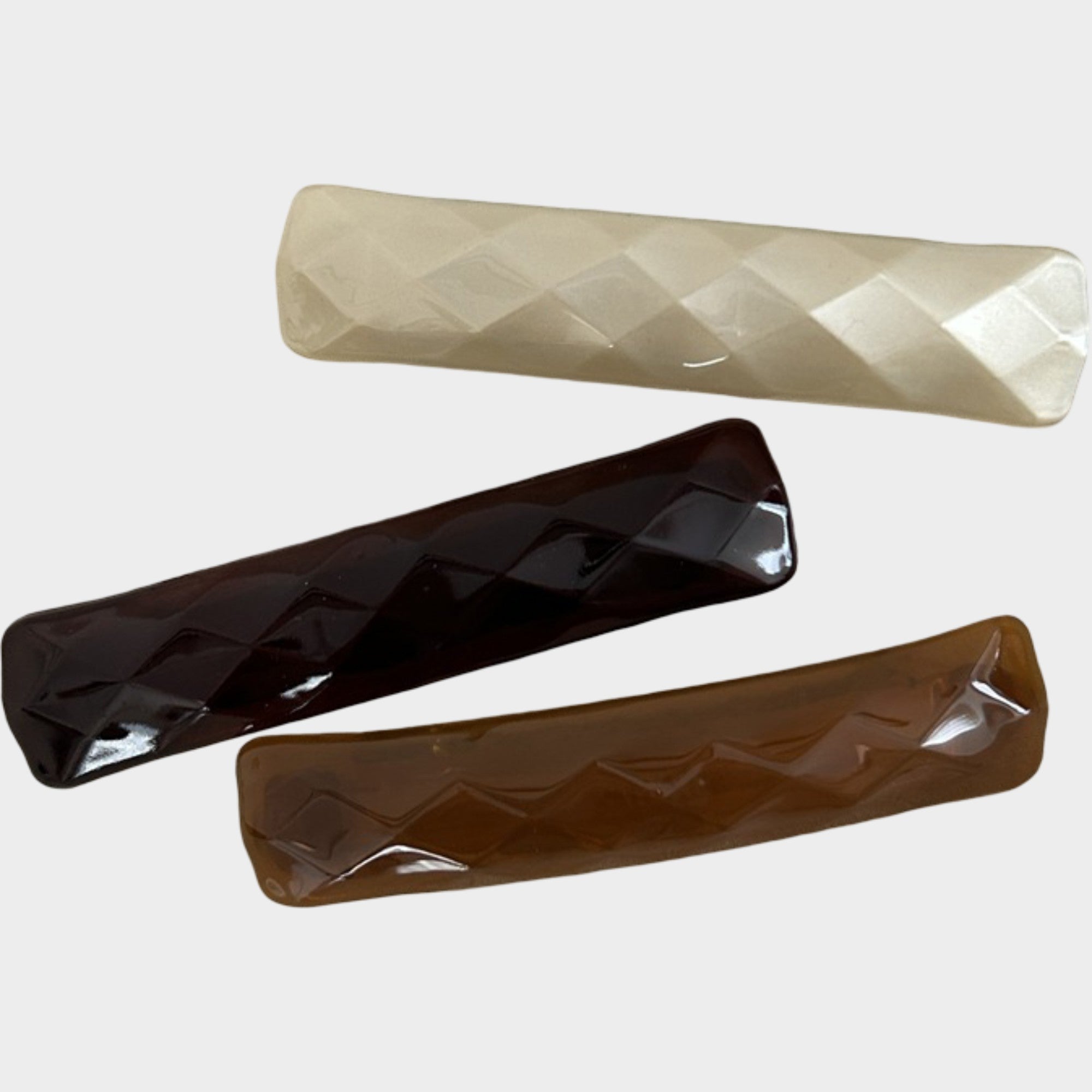 Anna-Kaci Womens Geometric Textured Hair Barrette Clips 3 Pack Same Color Set